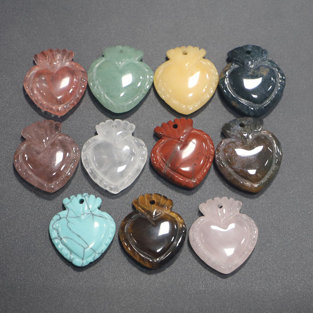 Jewelry Making Michaels - 6pcs 30×26mm Carved Heart Stone Hole