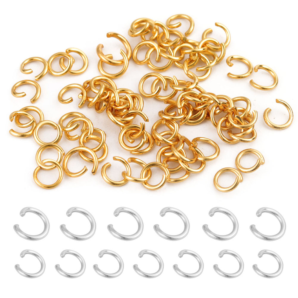 Jump Ring Assorted - 100-200pcs/lot Stainless Steel Split Rings Gold/Steel