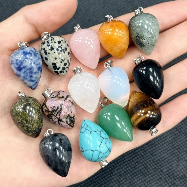 Jewelry Making Michaels - 10pcs Round Teardrop Natural Stone Pendant