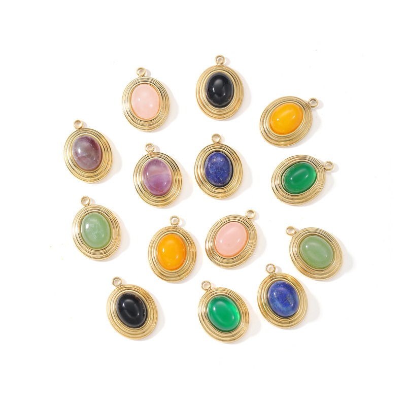 Jewelry Making Michaels - 6pcs Simple Luxury Natural Stone Oval