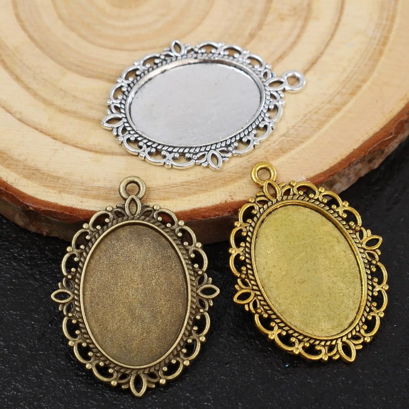 Vintage Oval Lace Bezel Pendan - đánh giá và giá Pendant Blank Bezel