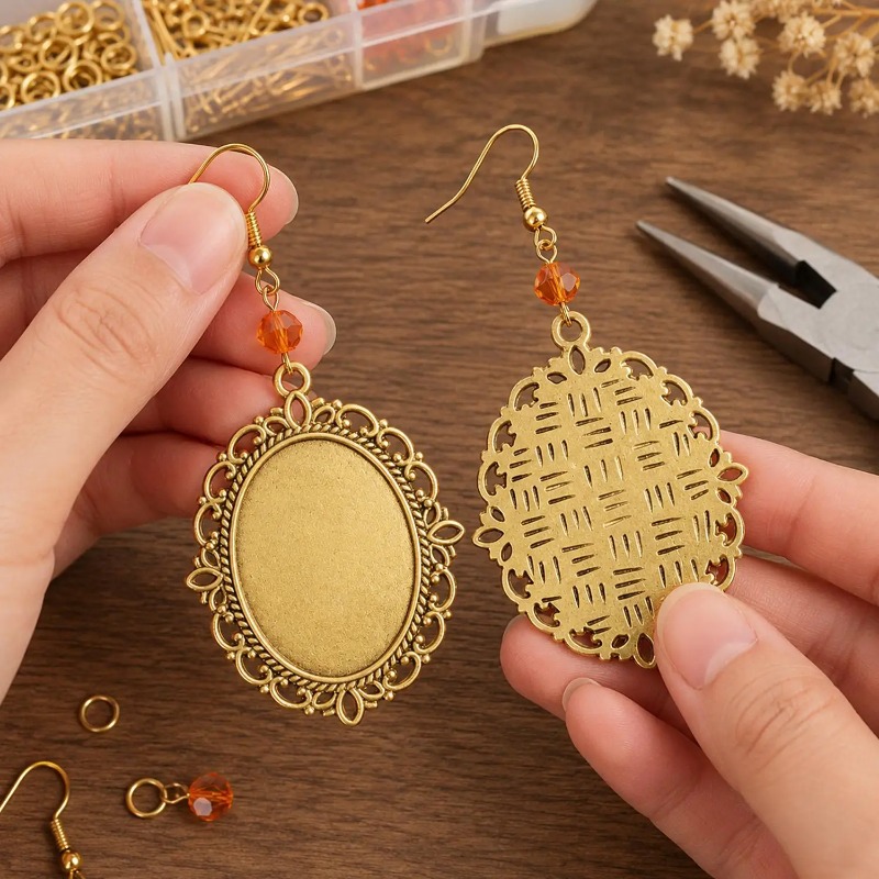 Vintage Oval Lace Bezel Pendan - đánh giá và giá Pendant Blank Bezel