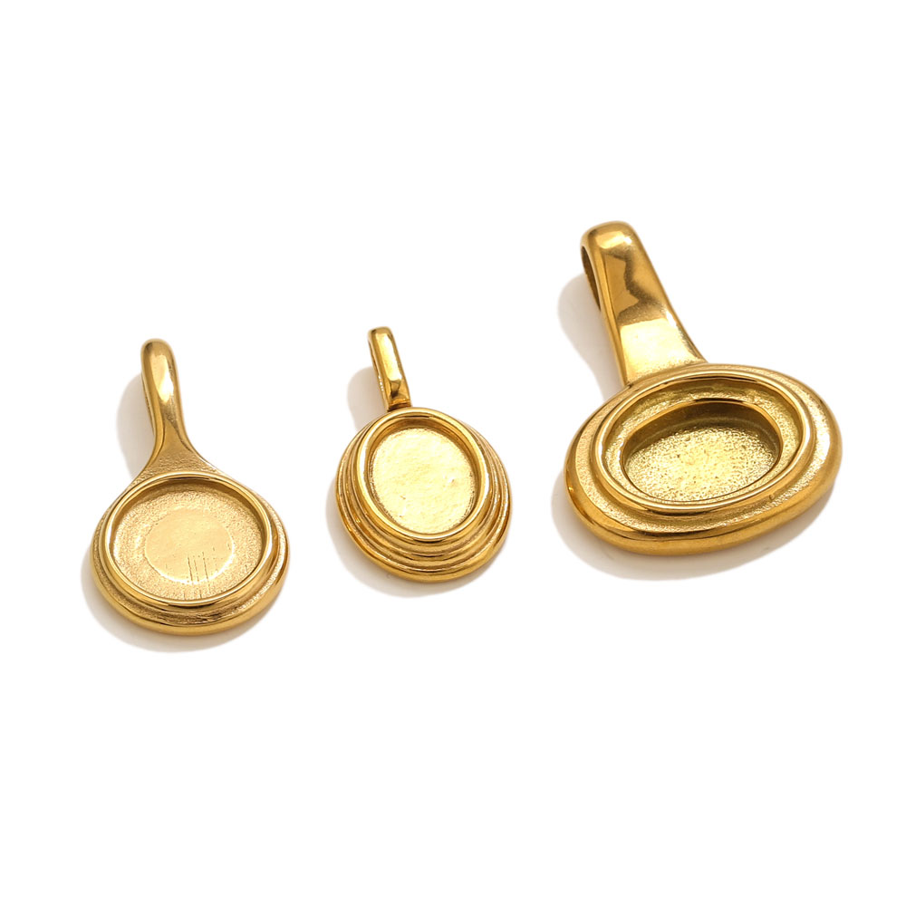 5pcs Stainless Steel Round Ova - đánh giá và giá Pendant Blank Bezel