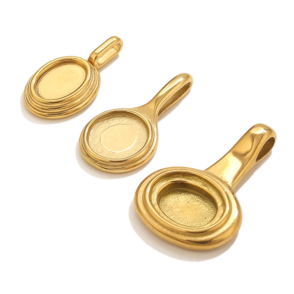 5pcs Stainless Steel Round Ova - đánh giá và giá Pendant Blank Bezel