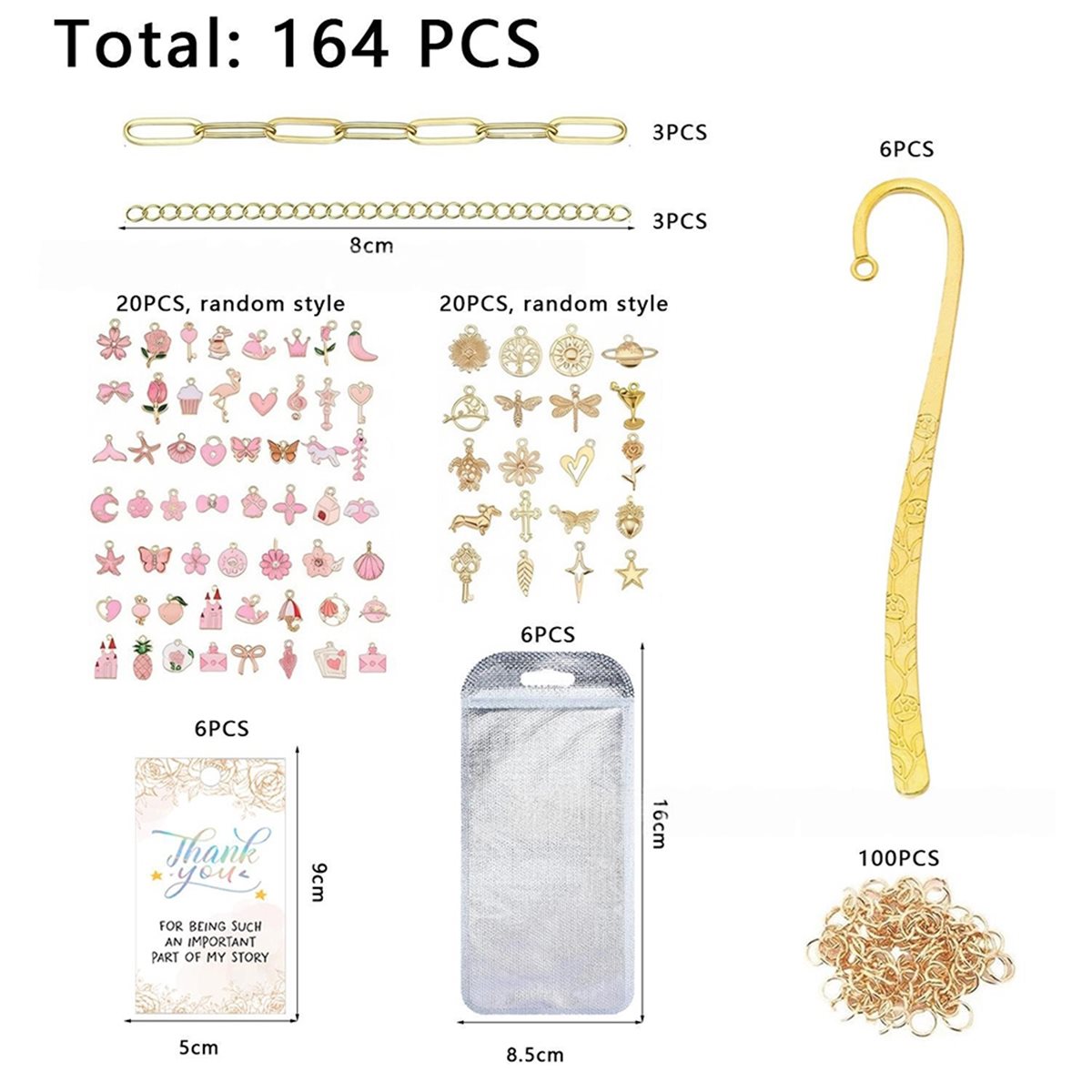 11·11COUPON 164PCS DIY Bookmar - đánh giá và giá Jump Ring Assorted