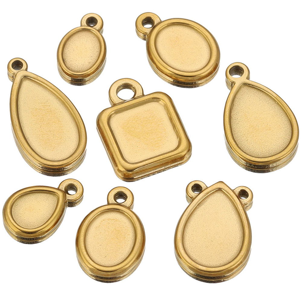 5pcs Stainless Steel Square Dr - đánh giá và giá Pendant Blank Bezel