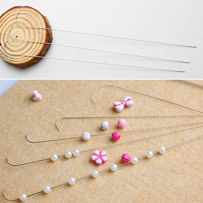 3pcs Stainless Steel Curved Ho - đánh giá và giá Beading Needle Fine