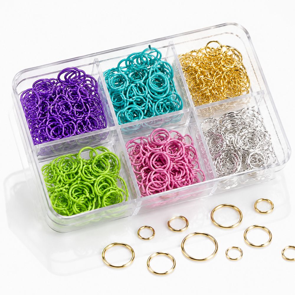 Y2K Punk 6Grids Nail Art Jump  - đánh giá và giá Jump Ring Assorted