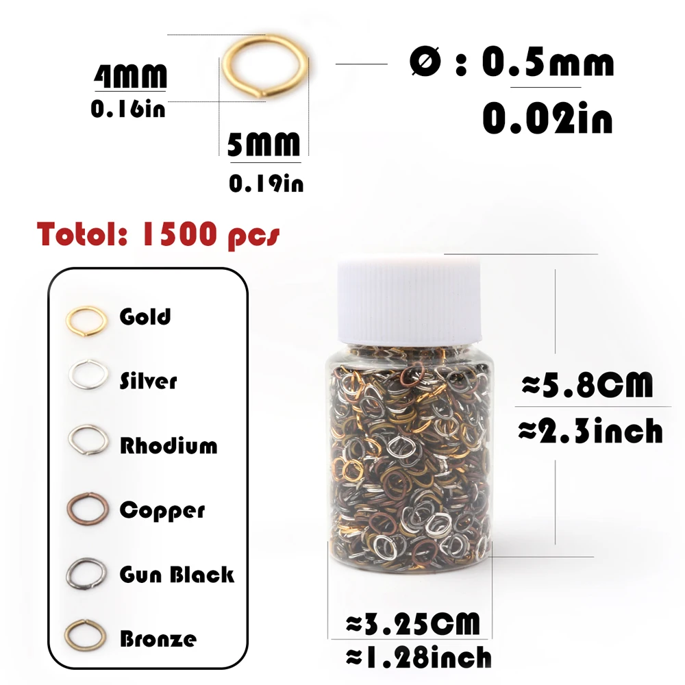 1500+Pcs Mixed Color Metal Ova - đánh giá và giá Jump Ring Assorted