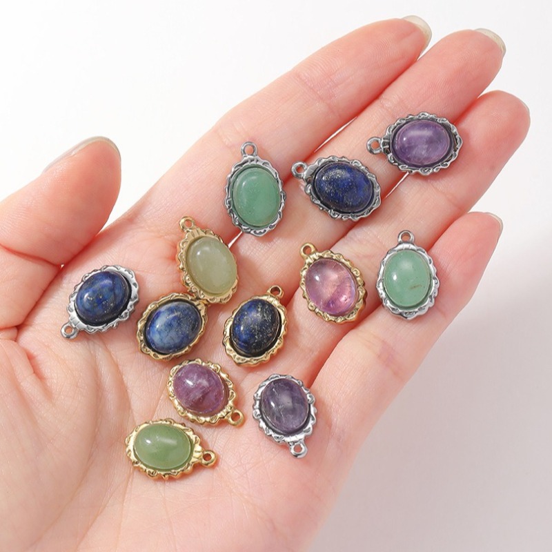 10pcs Oval Natural Stone Penda - đánh giá và giá Jewelry Making Michaels