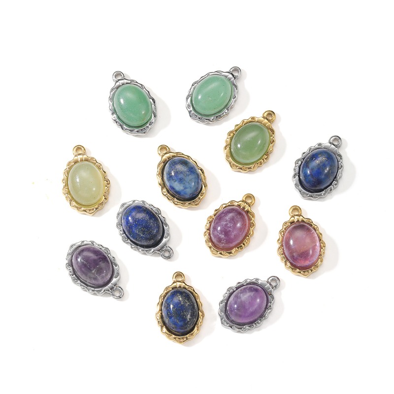 10pcs Oval Natural Stone Penda - đánh giá và giá Jewelry Making Michaels