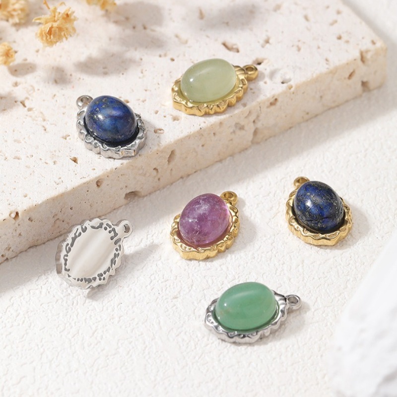 10pcs Oval Natural Stone Penda - đánh giá và giá Jewelry Making Michaels