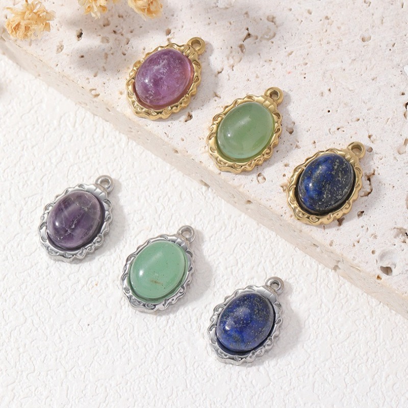 10pcs Oval Natural Stone Penda - đánh giá và giá Jewelry Making Michaels