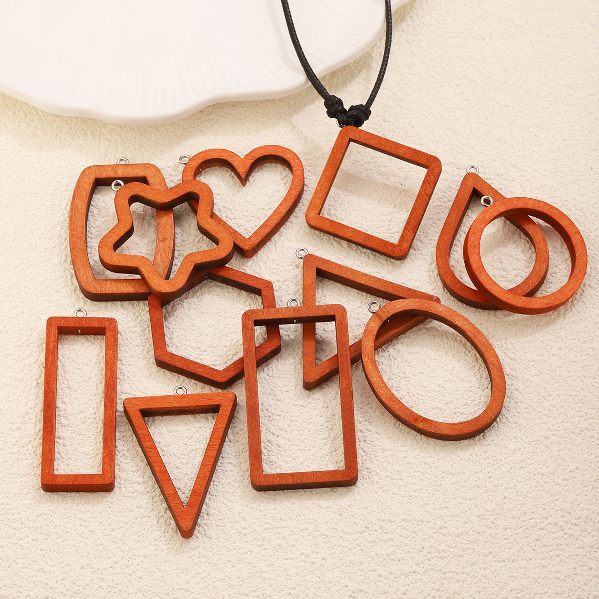 10PCS Triangle Rectangle Wood  - đánh giá và giá Pendant Blank Bezel