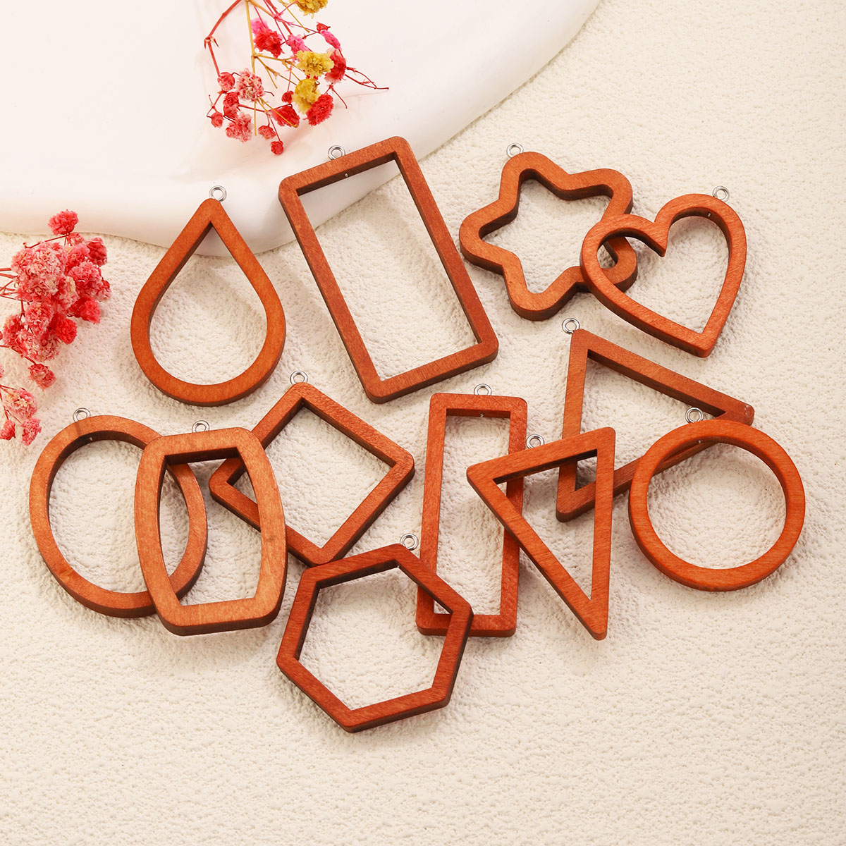 10PCS Triangle Rectangle Wood  - đánh giá và giá Pendant Blank Bezel