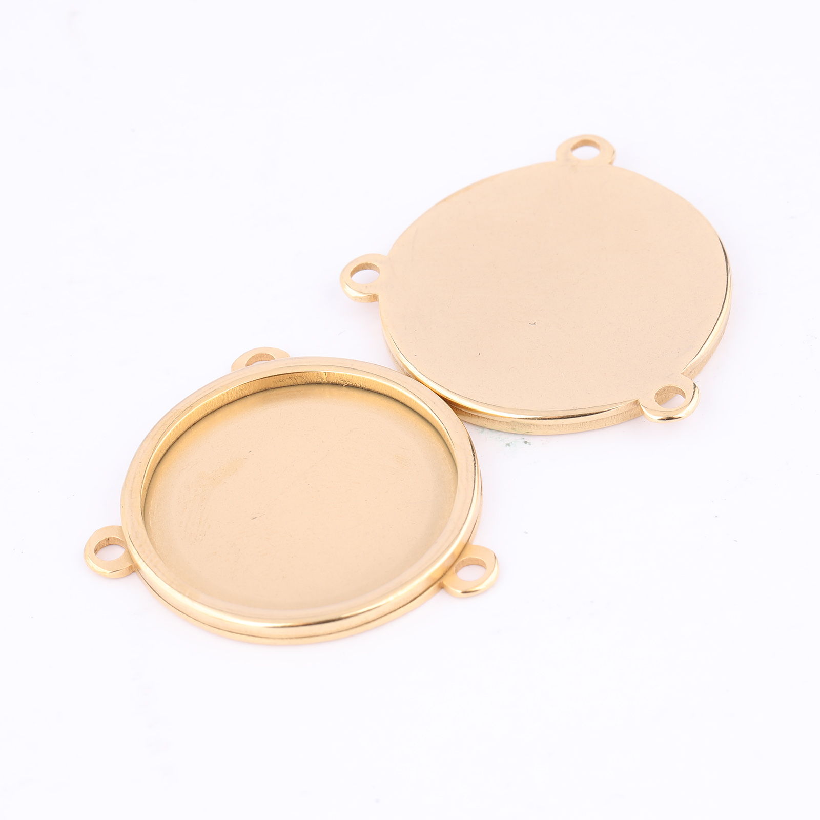 5pcs Stainless Steel Gold Plat - đánh giá và giá Pendant Blank Bezel